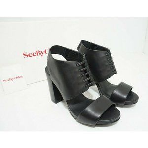 See by Chloe SB22105 Women's Shoes Platform High Heels Sandals Black Size US 6.5